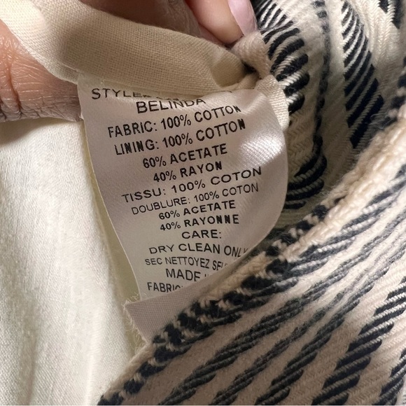 Diane Von Furstenberg Belinda Striped Short Cotton Blazer Size 2 - Picture 5 of 5